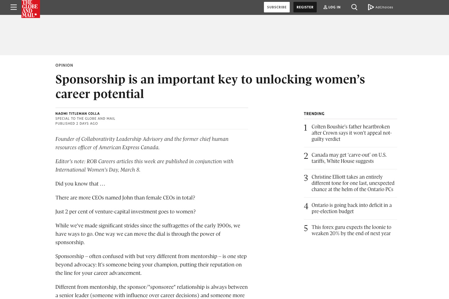 Sponsorship is an important key to unlocking women’s career potential