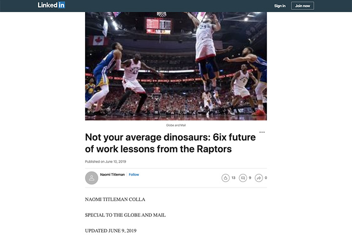 Not your average dinosaurs: 6ix future of work lessons from the Raptors