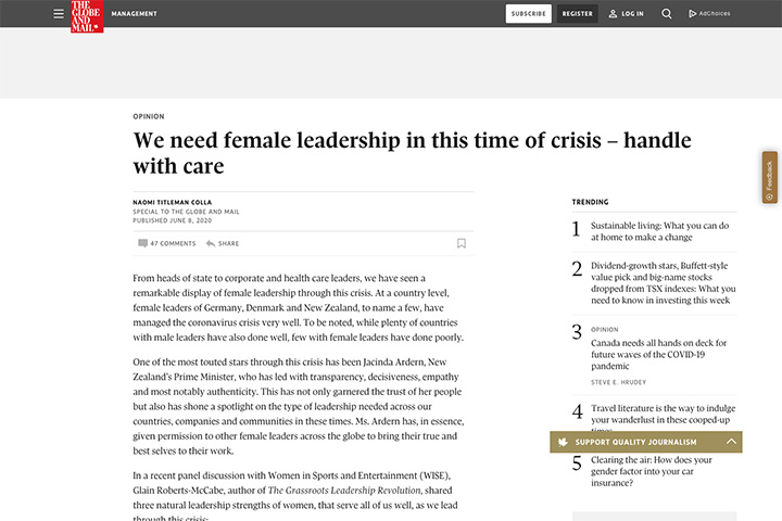 We need female leadership in this time of crisis – handle with care