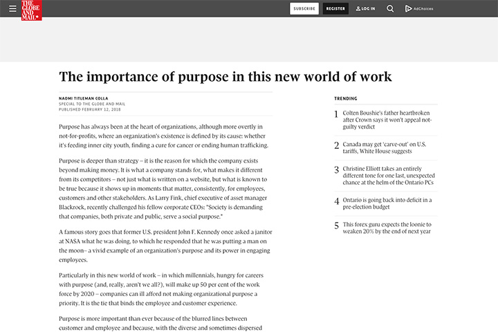 The importance of purpose in this new world of work