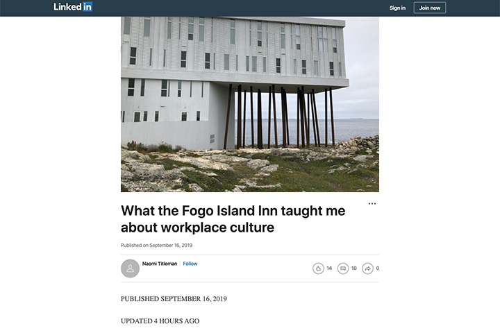 What the Fogo Island Inn taught me about workplace culture